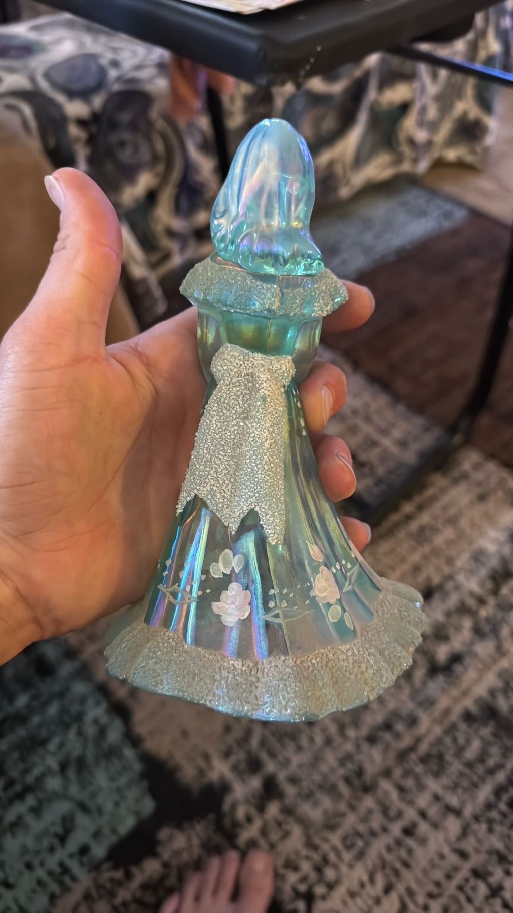 Fenton- hand painted Shelley Fenton, blue bridesmaid doll figurine